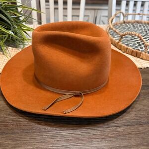 VTG Stetson Corral Brand Western Cowboy Hat Felt- Rare Copper Orange! 7x Quality